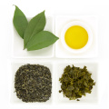 Lose grüne Teeblätter, grüner Tee